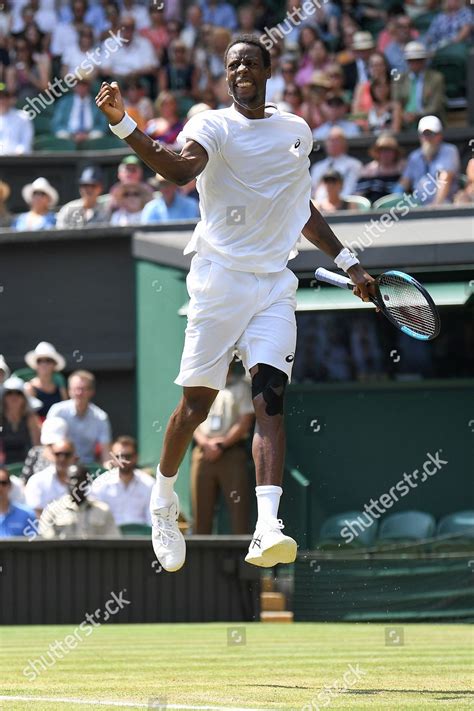 Gael Monfils Breaks Serve Celebrates During Editorial Stock Photo ...