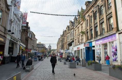 Paisley High Street. Town centres across Scotland in | Paisley scotland, Places to see, Scotland