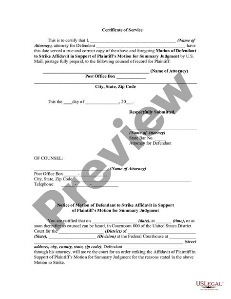 Motion of Defendant to Strike Affidavit in Support of Plaintiffs Motion for Summary Judgment and ...