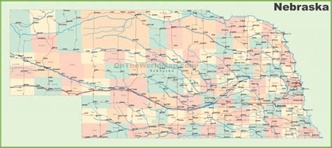 Road Map Of Nebraska With Cities - Printable Map Of Nebraska ...