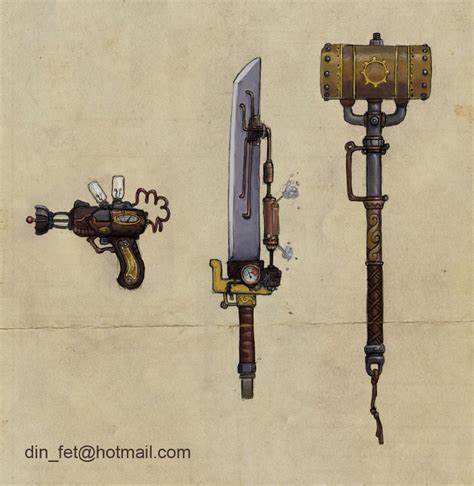 Steampunk weapon designs by dinfet on DeviantArt