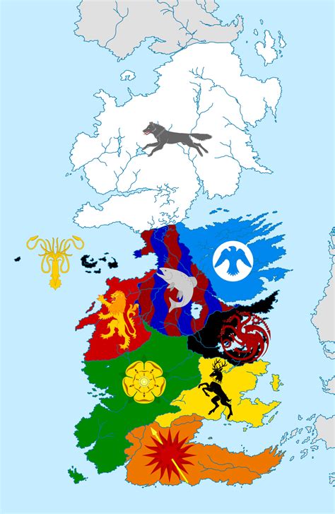 Game Of Thrones Map Seven Kingdoms