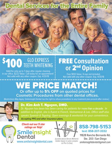 Office Promotions and Coupons – Smileinsight Dental – San Diego CA