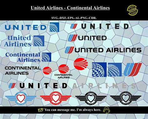 United Airlines Continental Airlines SVG Vector Png Files One by One ...