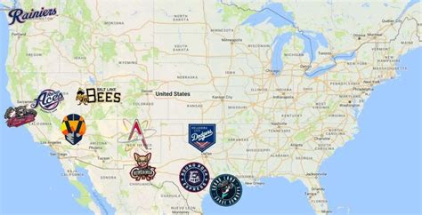 Pacific Coast League Map | Teams | Logos - Sport League Maps