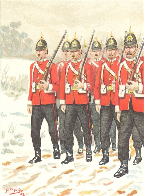 BRITISH ARMY UNIFORMS. The 68th-Durham Light Infantry Regiment 1890 old print