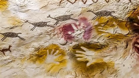 Mesolithic Cave Painting on a Light Stone Stock Image - Image of ...