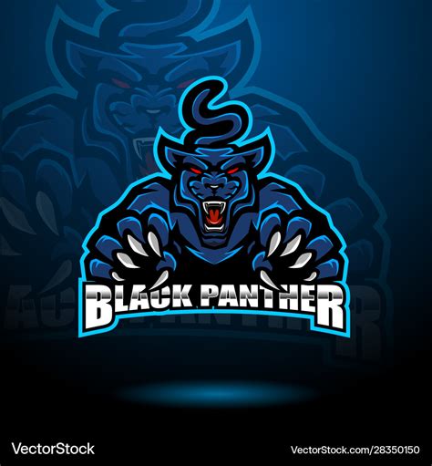 Black panther esport mascot logo Royalty Free Vector Image