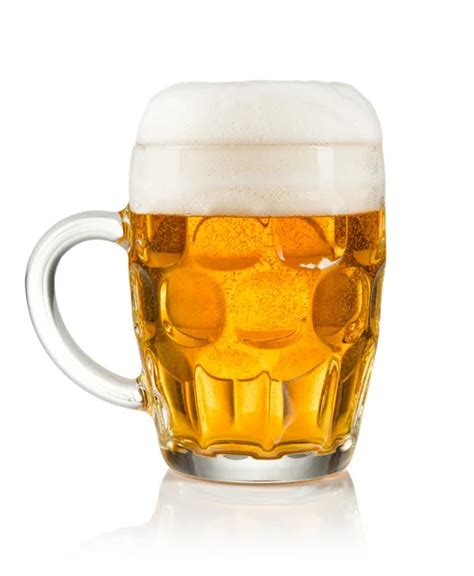 Half litre glass of beer on white background Stock Photo by ©jag_cz 42853259