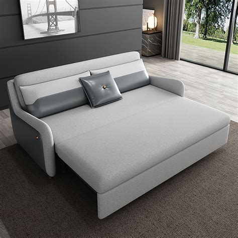 83.5" Full Sleeper Sofa Grey Cotton&linen Upholstered Convertible Sofa with Storage