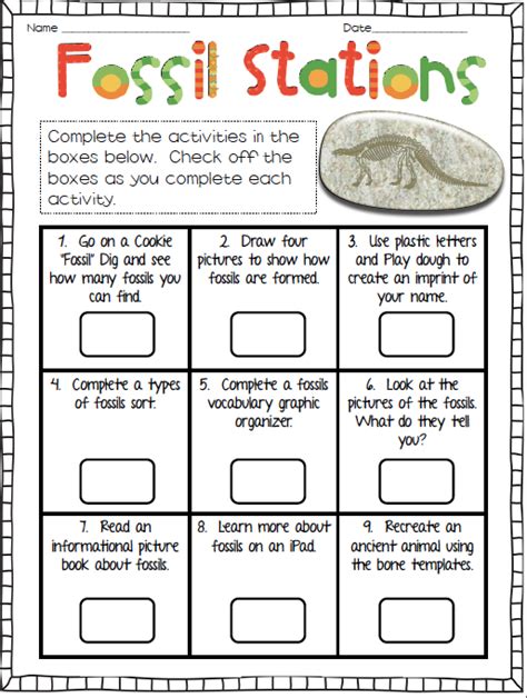 Fossil Identification Worksheet - KISA WEB