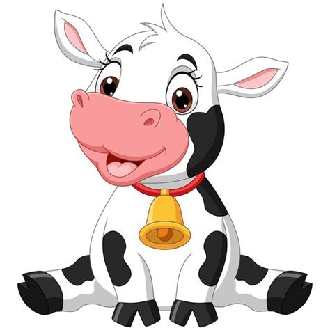 Premium Vector | Cute baby cow cartoon sitting | Cow cartoon images, Cute baby cow, Cow pictures