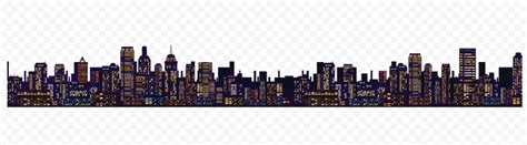 City Skyline At Night Silhouette FREE PNG | Citypng