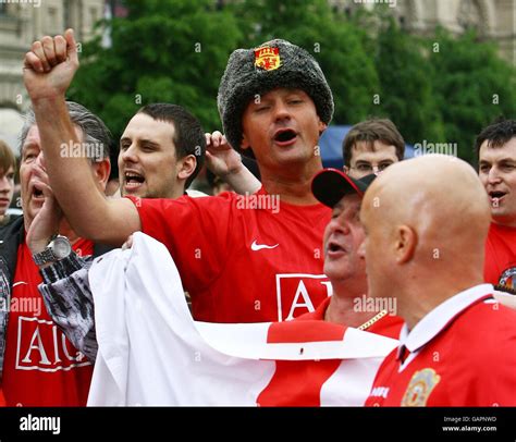 Soccer - UEFA Champions League - Final - Manchester United v Chelsea - Fans In Russia Stock ...