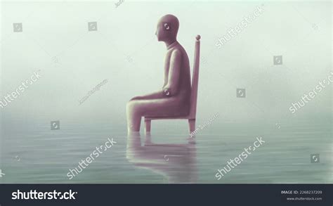 Lonely Man Concept Art Loneliness Depression Stock Illustration ...