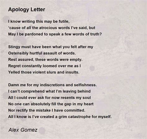 Heartfelt Apology Letter