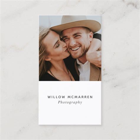 Simple Minimalist Trendy Typography Photography Business Card | Zazzle