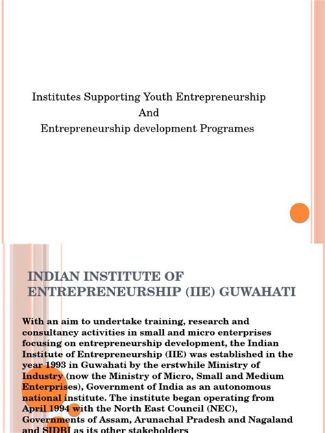 Indian Institute of Entrepreneurship (IIE) Guwahati | Entrepreneurship | Innovation | Free 30 ...