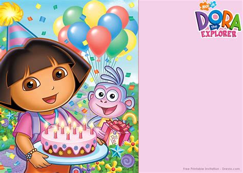 Dora The Explorer Invitation Template