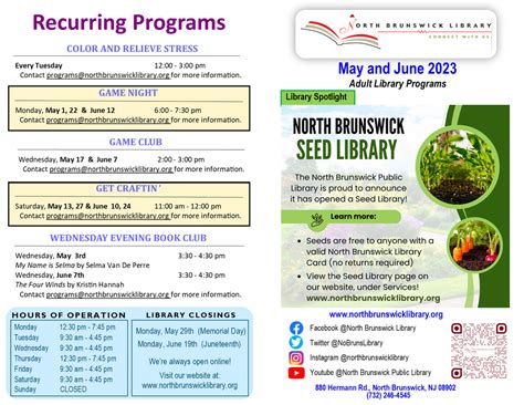 Upcoming Events for Adults — North Brunswick Public Library