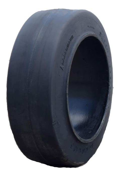 16x5x10-1/2 Black Rubber Forklift Cushion Solid Tire : SMOOTH