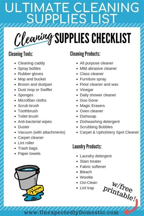 Ultimate Cleaning Supplies Checklist: Your Must Have Cleaning Products ...