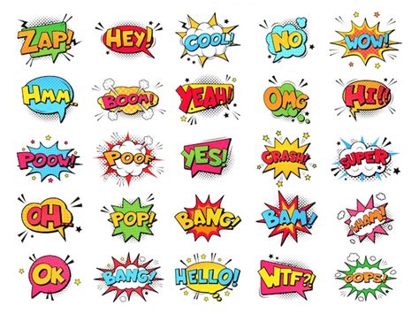 Premium Vector | Comic book bubbles. Cartoon explosions funny comical speech clouds, comics ...