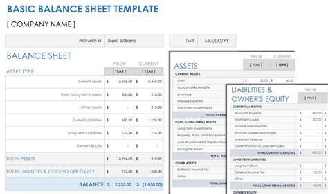 Free Balance Sheet Templates — Multiple Formats | Smartsheet