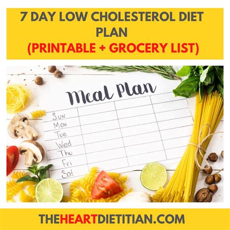 Printable Low Cholesterol Food List