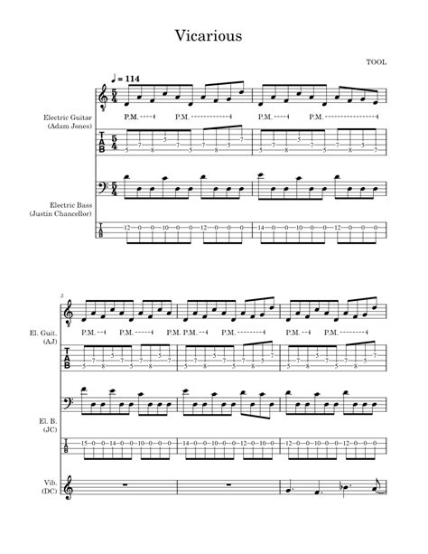 Vicarious - TOOL Sheet music for Vibraphone, Guitar, Bass guitar, Drum ...