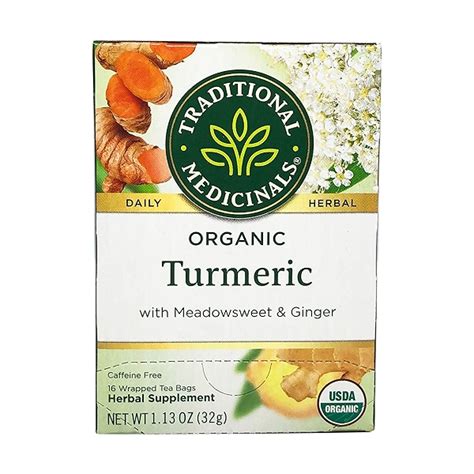 Organic Turmeric With Meadowsweet & Ginger Tea Bags, 1.13 oz at Whole ...