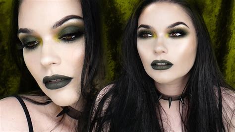 🌲DARK GREEN Goth Grunge 🌲 Makeup Tutorial - YouTube