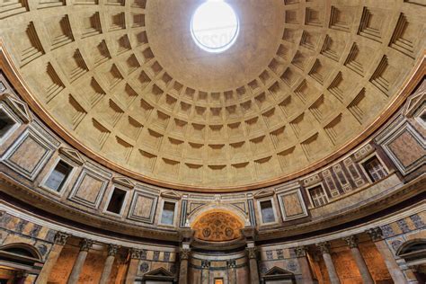 Pantheon interior concrete dome, Roman Temple, now church, Historic Centre, Rome, UNESCO World ...