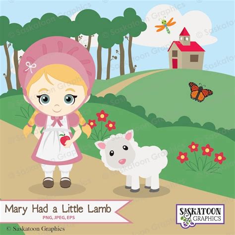 Mary Had a Little Lamb Clipart Instant Download File | Etsy