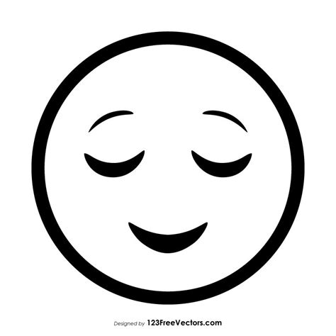 Relieved Face Emoji Outline | Emoji coloring pages, Animated love ...