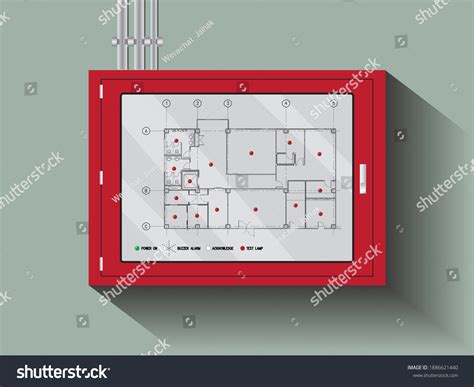 Graphic Annunciator Panel Fire Alarm System Stock Vector (Royalty Free) 1886621440