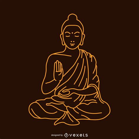 Buddha Lineal Illustration Vector Download