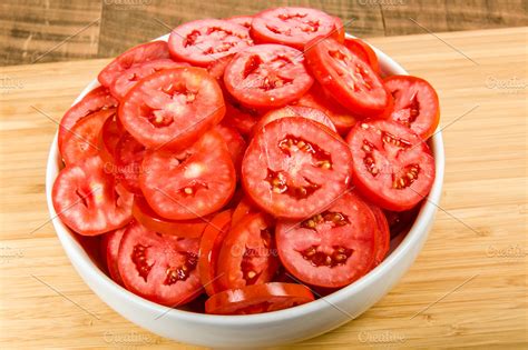 SLices of red tomatoes | High-Quality Food Images ~ Creative Market