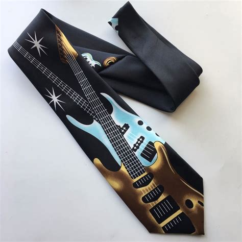 Drop Shipping Fashion Soft 9cm Music Party Tie Classic Musical Instrument Pattern Music Necktie ...