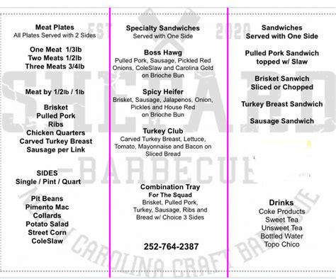 Menu | Shepard Barbecue