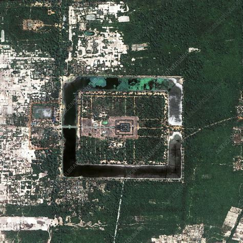 Angkor Wat temple, satellite photo - Stock Image - E905/0165 - Science Photo Library