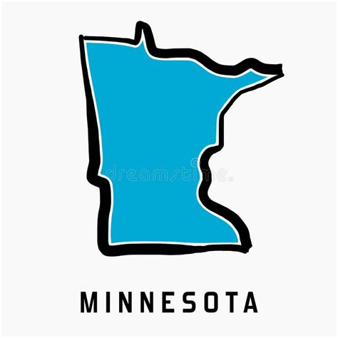 Minnesota Outline Map State Shape Stock Vector - Illustration of ...