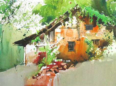 Milind Mulick Watercolor Scenery, Landscape Drawings, Landscapes, Urban Sketching, Indian Art ...