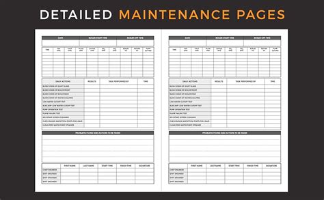 Boiler Room Maintenance Log book: Repair, operate, maintain and daily checklist journal for ...