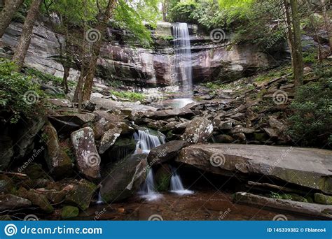 Rainbow Falls in the Smoky Mountains. Stock Photo - Image of landscape ...