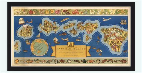 Old Map of Hawai Hawaiian Islands 1937 Vintage Map | Hawaiian islands ...