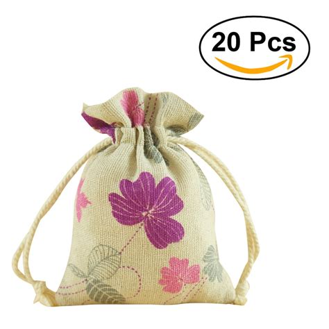 20pcs Multifunctional Small Linen Bags Burlap Drawstring Bag Gift ...