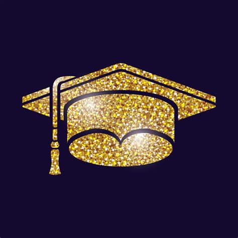 Gold Graduation cap design stock vector. Illustration of university ...