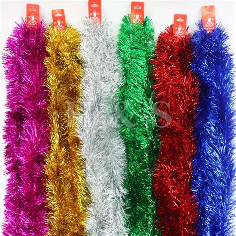 7ft (2.15m) Deluxe Chunky Christmas Tinsel Tree Decoration 6 Colour ...