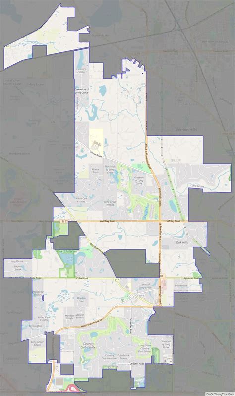 Map of Long Grove village, Illinois